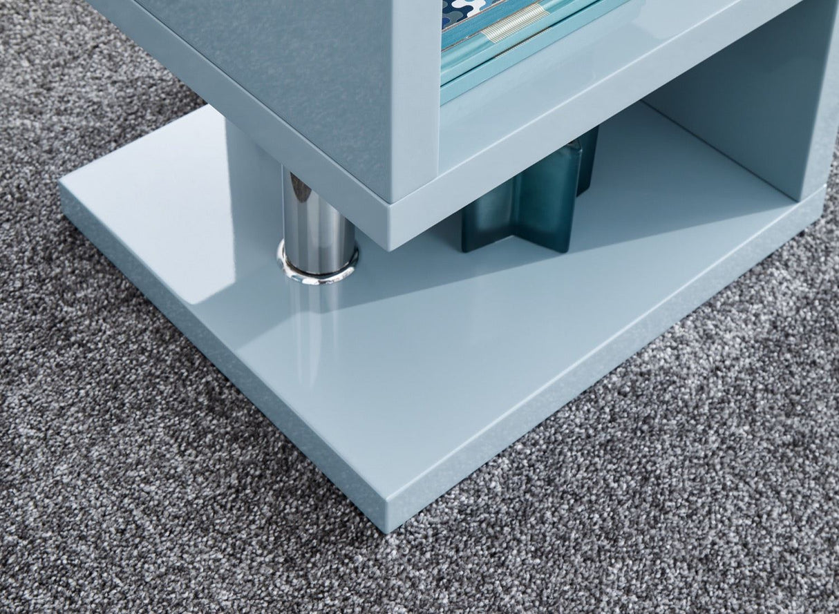 Arctic High Gloss LED Side Table-Grey