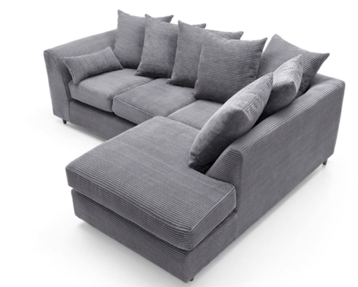 Tyler Right Hand Facing Corner Sofa - Grey