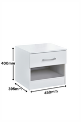 Highbury Bedside Pair - White