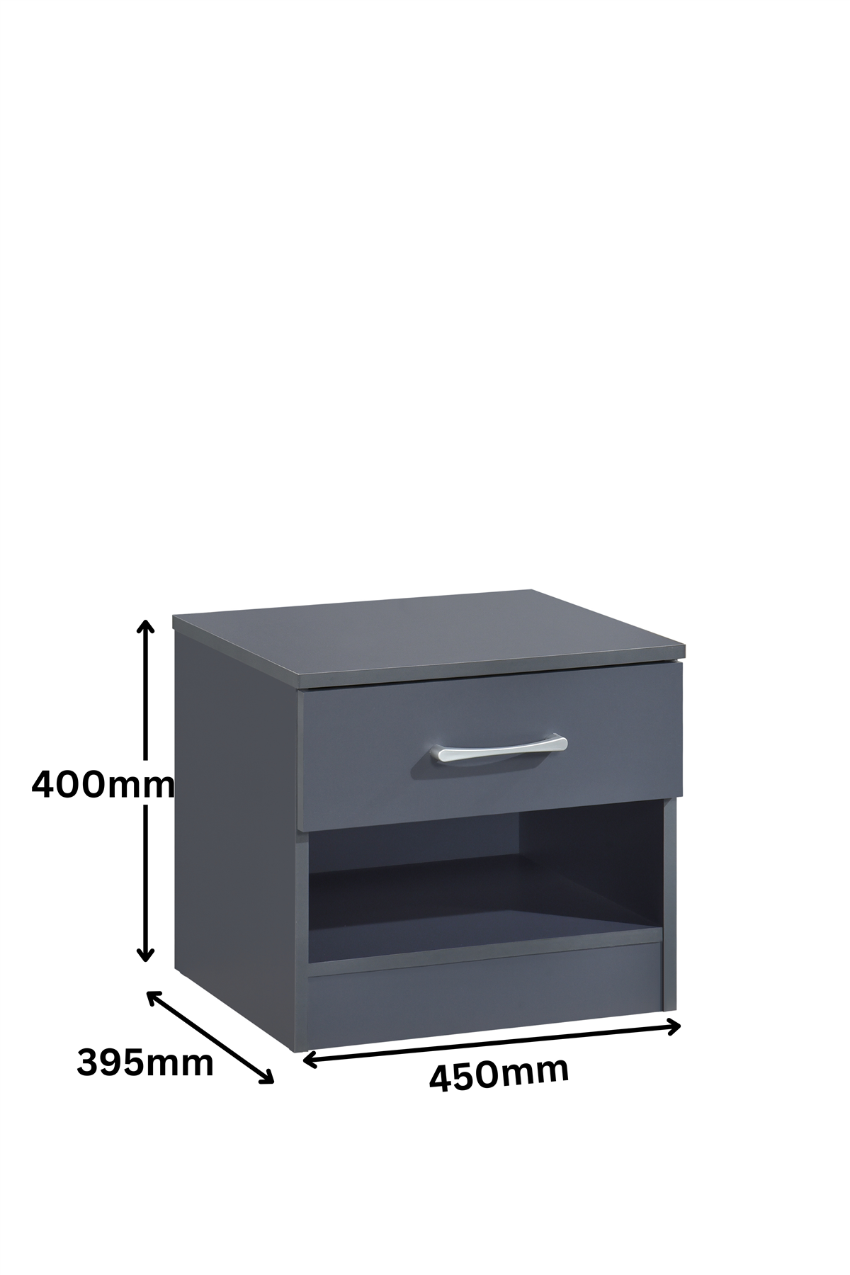 Highbury Bedside Pair - Dark Grey