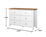 Shannon 3 Piece Bedroom Set 6 Drawer