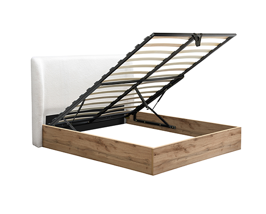 Halfden Double Ottoman Bed - White & Oak