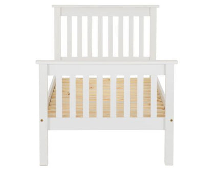 Monaco Single Bed High Foot End - White