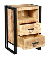 Cosmo Industrial 2 Drawer Side Chest