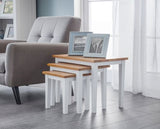 Clara Nest of Tables-White/Natural Oak