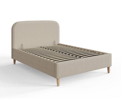 Florence Boucle Ottoman King Bed- Natural Stone