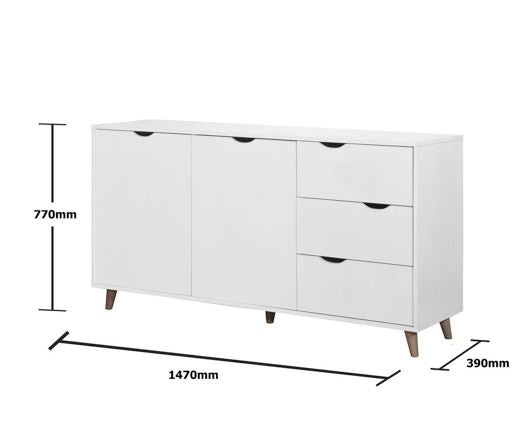 Pexton Sideboard with 2 Doors & 3 Drawers