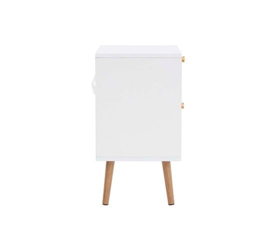 Catalina 2 Drawer Rattan Bedside- White