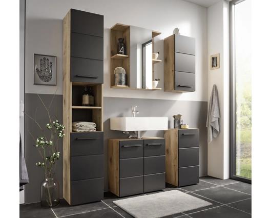 Vista Tall Cabinet Viking Oak & Black