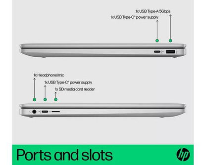 HP 15a-nb0504sa 15.6" Chromebook - Intel® N100, 128 GB GB UFS, Silver