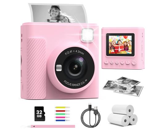 Kids Instant Print Camera - Pink
