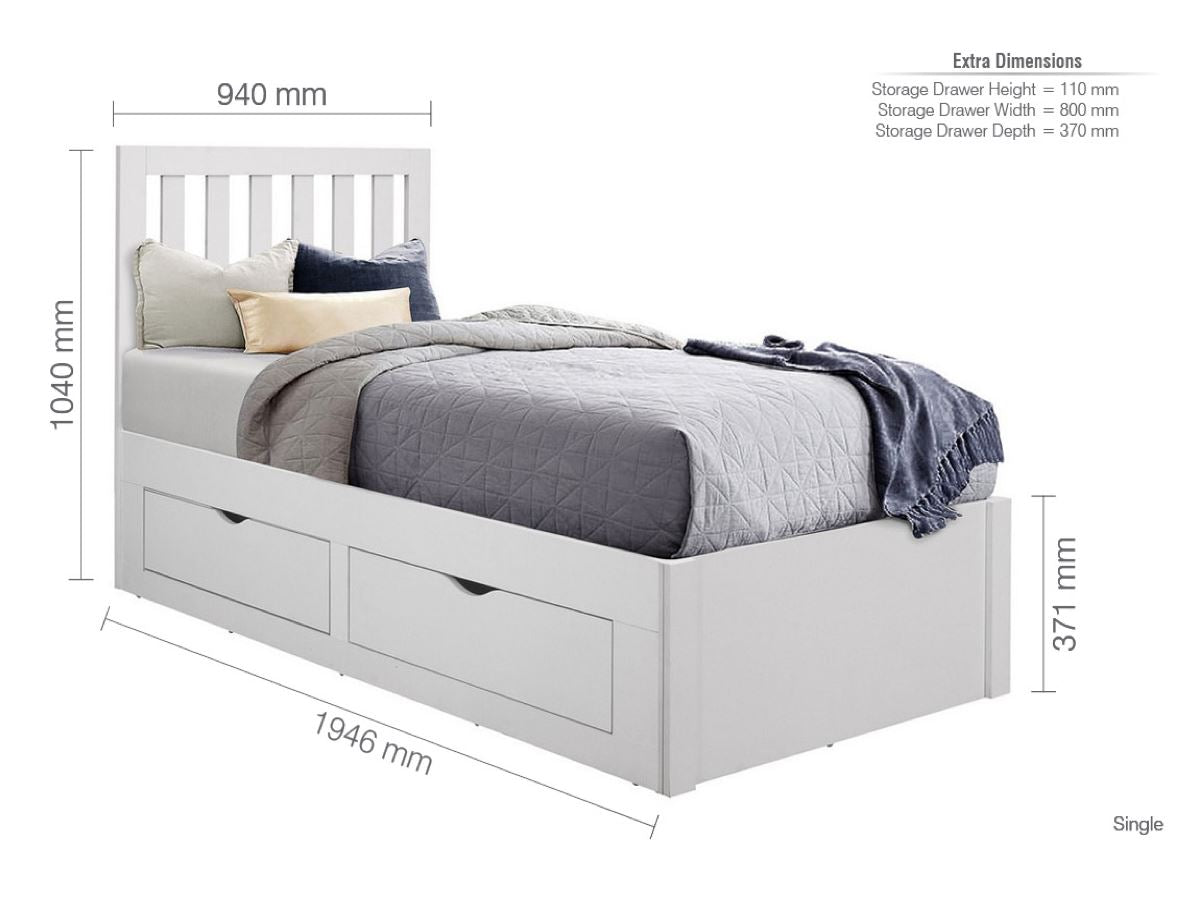 Appleby Single Bed - White