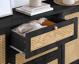 Croxley Rattan 2 Door 3 Drawer Sideboard - Black