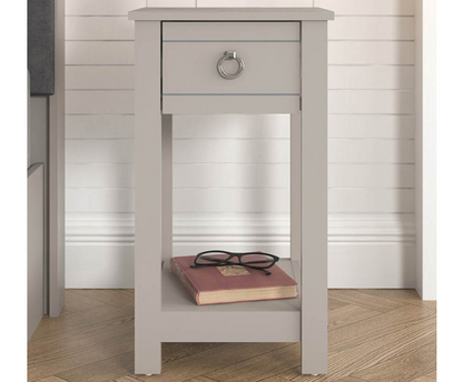 Clover 1 Drawer Bedside Table- Ivory