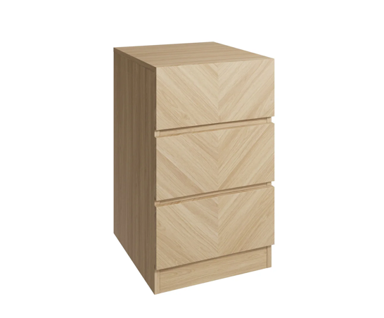 Ciaro 3 Drawer Bedside Table (Pair)- Euro Oak