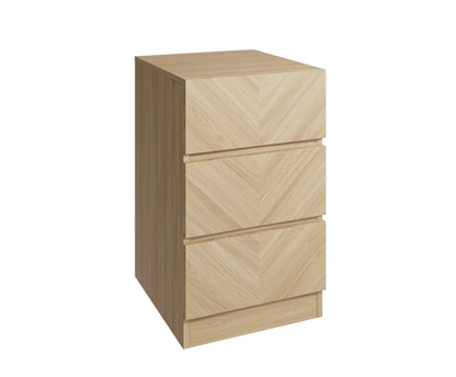 Ciaro 3 Drawer Bedside Table (Pair)- Euro Oak