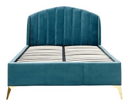 Pettine End Lift Double Ottoman Bed - Teal