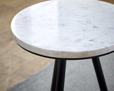 Olin Side Table With White Marble Top & Metal Legs
