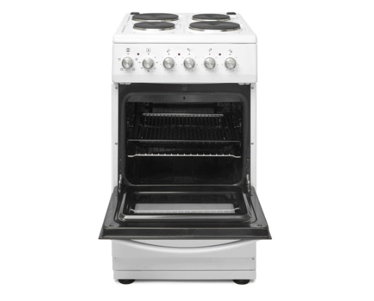 Haden HES050W 50cm Single Cavity Electric Cooker with Solid Plate Hob