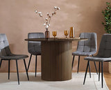 Axel Round Fluted Dining Table - Walnut