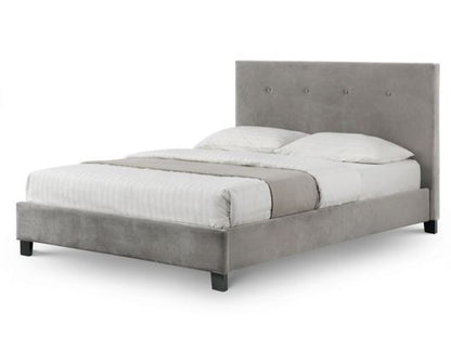 Shoreditch High Headboard Double Bed - Slate Velvet Grey