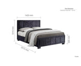 Hannover King Bed - Black Crushed Velvet