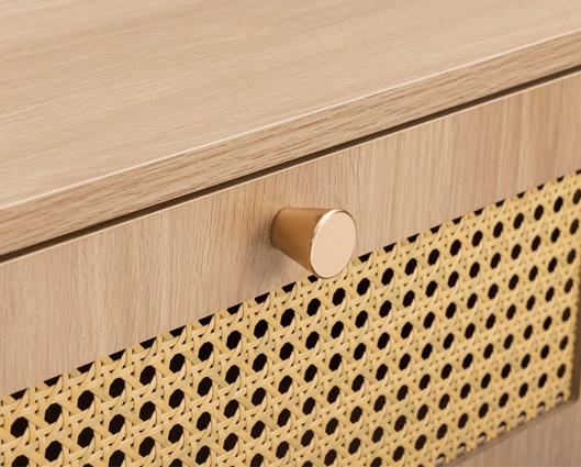 Croxley Rattan Console Table - Oak