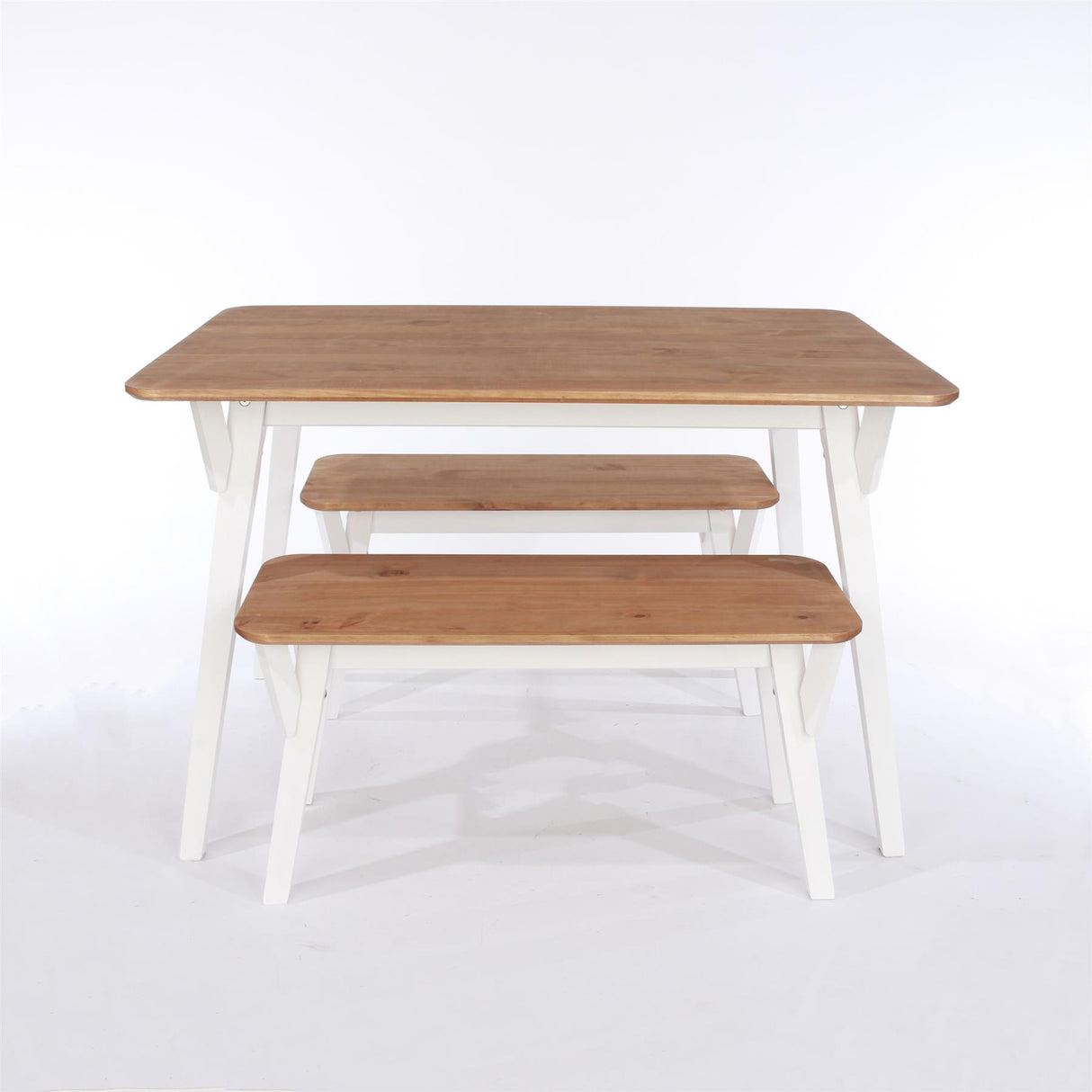 Corona Grey 140cm kitchen table & 2 bench set