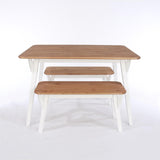 Corona Grey 140cm kitchen table & 2 bench set
