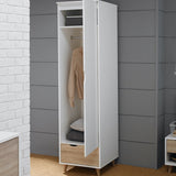 Shanelle 1 Door Wardrobe White-Oak
