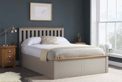 Phoenix Double Ottoman Bed - Pearl Grey