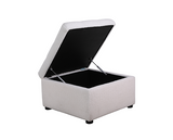 Milo 3 Seater Sofa With Footstool- White