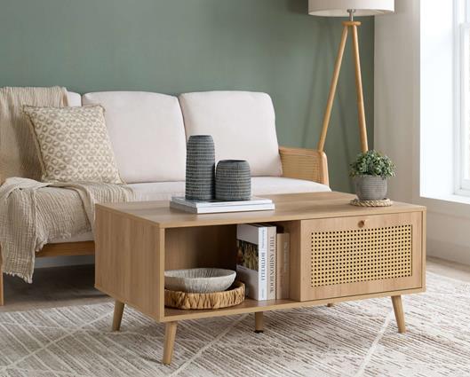 Croxley Rattan Coffee Table - Oak