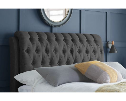 Valentino King Bed - Charcoal