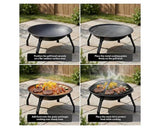 ZENO Round Fire Pit - 3 in 1 Heater/Grill/BBQ with Accessories
