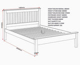 MONACO 4'6" LOW END BED - DARK GREY/OAK EFFECT