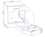 DAKOTA 1 DRAWER BEDSIDE - LIGHT GREY