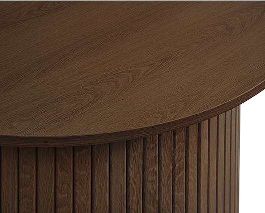 Axel Round Fluted Coffee Table - Walnut