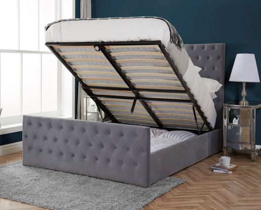 Esmeralda Super King Ottoman - Grey