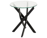 SHELDON SIDE TABLE - CLEAR GLASS/BLACK
