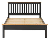 MONACO 5' LOW END BED - DARK GREY/OAK EFFECT