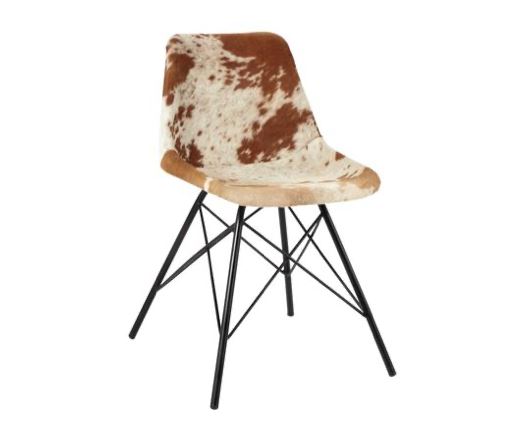 Light Gold Cowhide Dining Chair