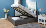 Small Double End Lift Ottoman Bed-Grey
