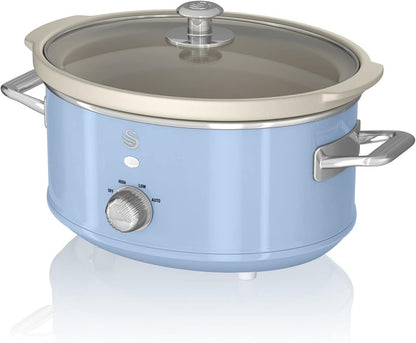 Swan 3.5L Slow Cooker Retro Blue