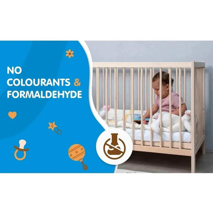 Ella Wooden Cot - 120 x 60 with Fibre Cot Mattress