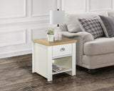 Harper 1 Drawer Lamp Table - Cream