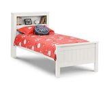 Maine Bookcase Single Bed - Surf White
