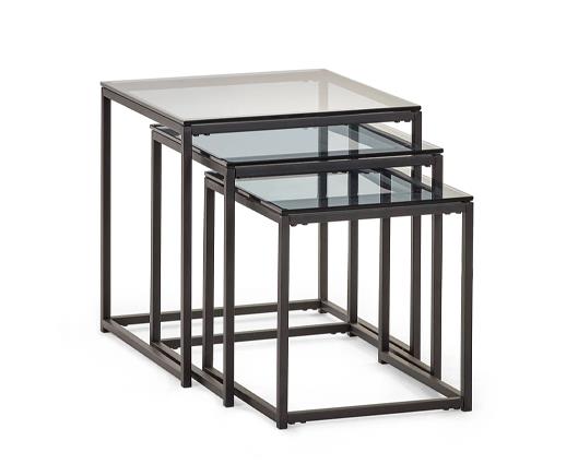 Corbin Nest of Tables- Smoked Glass