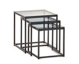 Corbin Nest of Tables- Smoked Glass