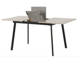 AVERY EXTENDING DINING SET (X4 CHAIRS) - CONCRETE/GREY VELVET